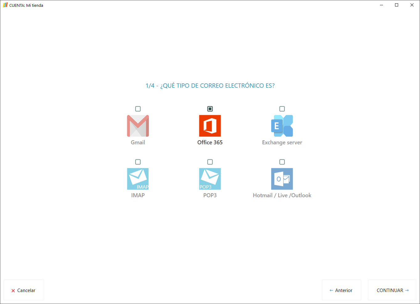 Funciona con todos los correos electrónicos como Office3655, Gmail, Yahoo