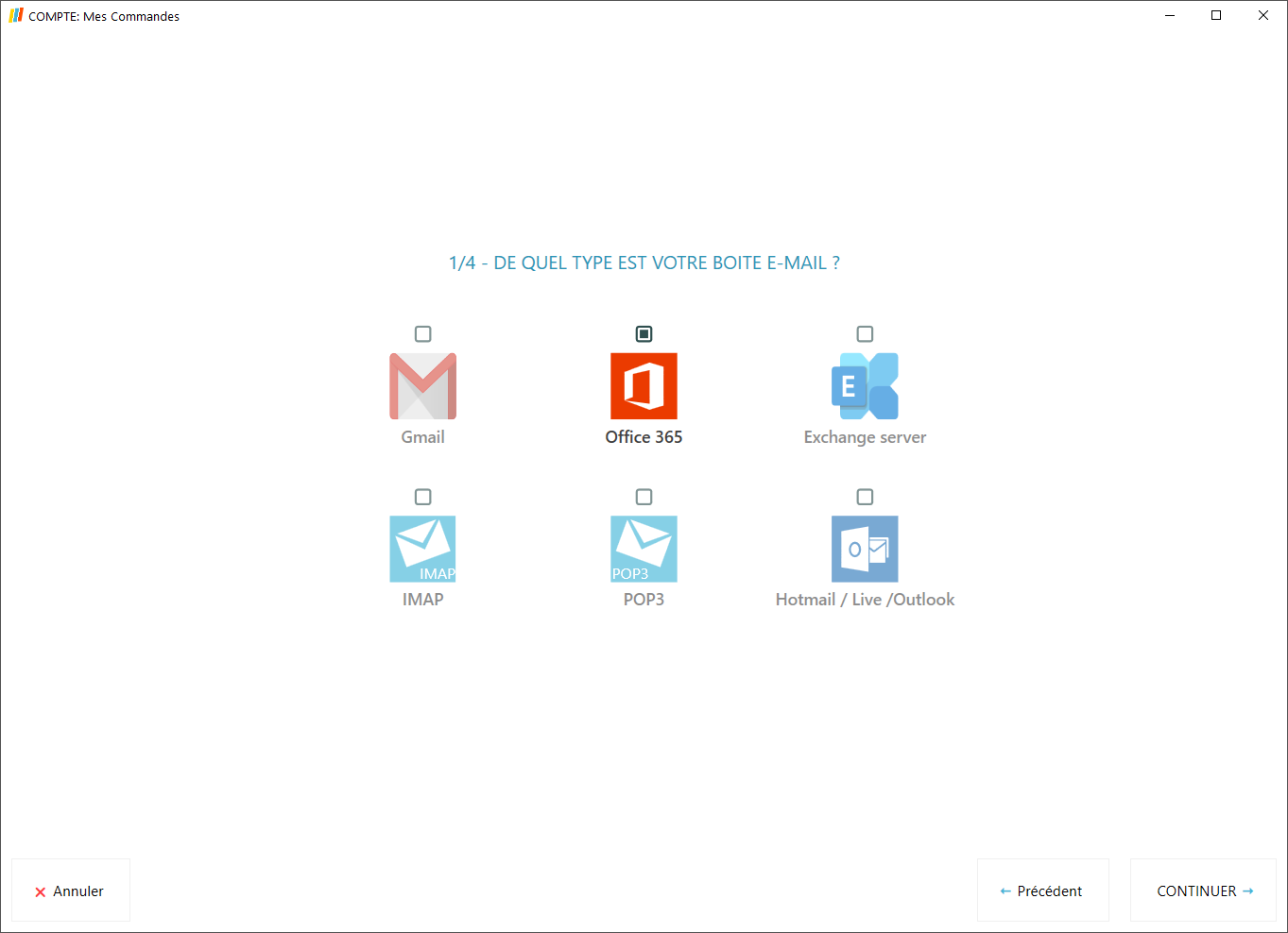 Fonctionne avec tous les emails comme Office3655, Gmail, Yahoo