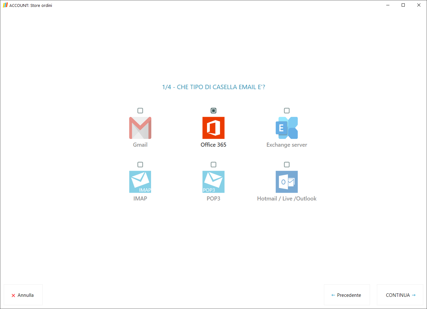 Funziona con tutte le email come Office3655, Gmail, Yahoo