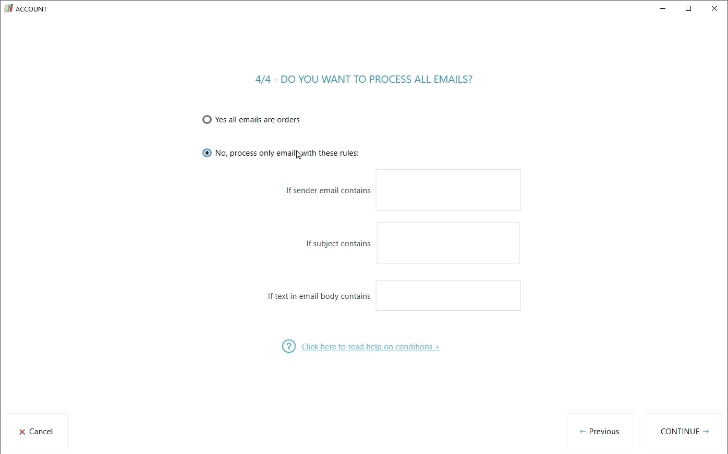 Set rules to filter emails